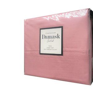 new Charter Club 550 Thread Count Cotton TWIN Sheet Set in CHERRY BLOSSOM PINK